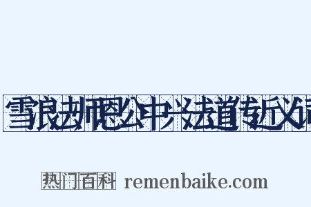 雪浪法师恩公中兴法道传近义词是什么意思的图片